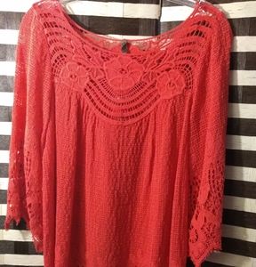 Spring 2021 🍒Red Sweater Coral. Sz. Large. Tunic.